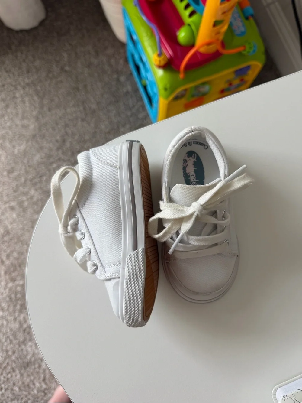 FootMates White Kids Canvas Sneakers with Laces